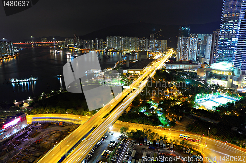 Image of Highway at night in modern city