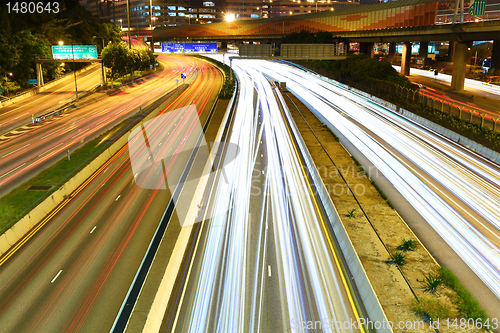 Image of night city traffic
