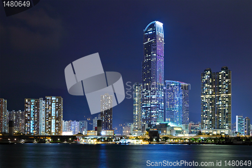 Image of Night scene of cityscape in Hong Kong