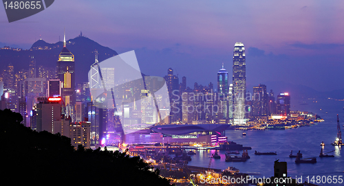 Image of night view of Hong Kong