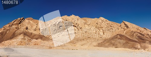 Image of Scenic weathered yellow rock in stone desert