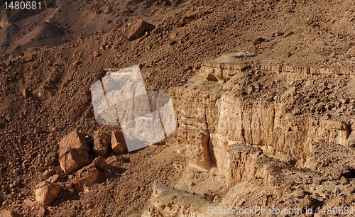 Image of Weathered cracked wall of desert canyon