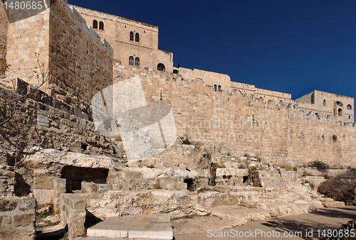 Image of Wall of Jerusalem Old City near the Dung gate