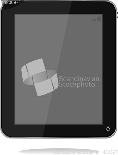 Image of tablet pc with shadow. vector