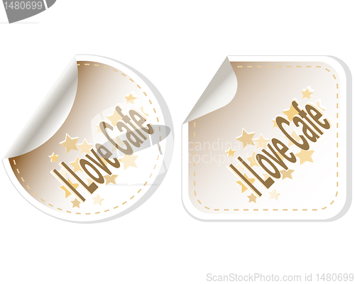 Image of I love cafe stickers set for restaurant