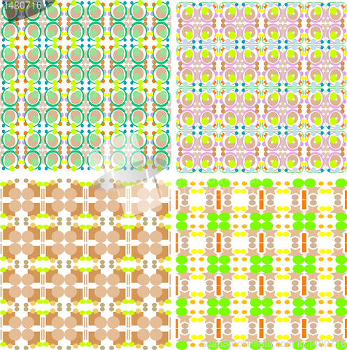 Image of Collection of four seamless decorative patterns