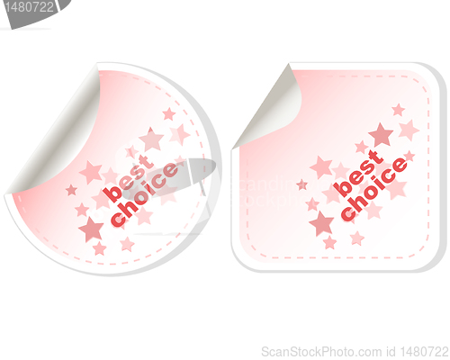 Image of Best Choice stickers Button set card Vector