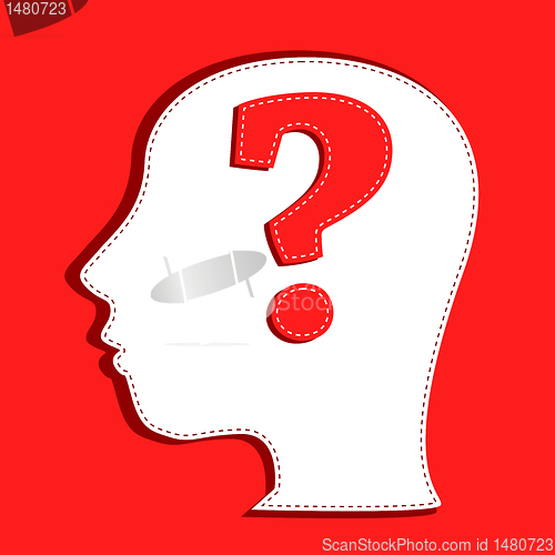 Image of Human head with question mark symbol