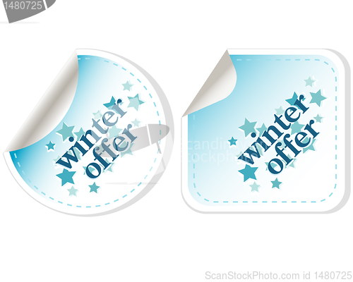 Image of Special winter offer vector stickers