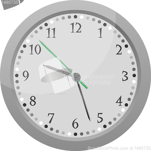 Image of wall clock vector Vintage orange isolated on white