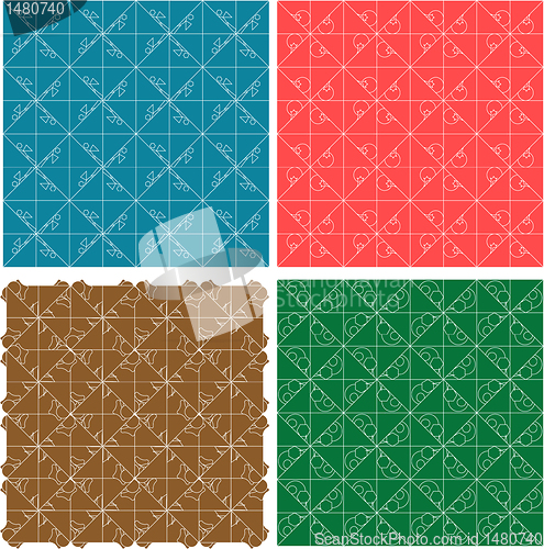 Image of Color plaid abstract retro patterns set
