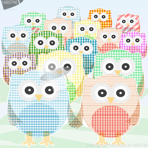 Image of owls Collection cute and colorful. vector