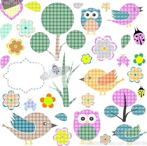 Image of Set of nature textile stickers