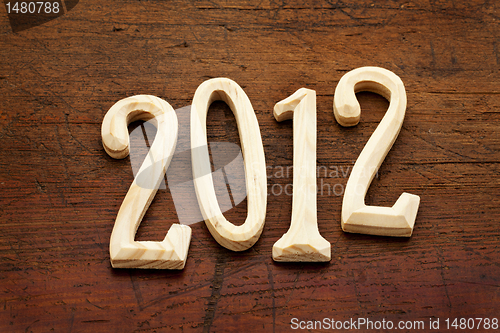 Image of 2012 year in wood letters