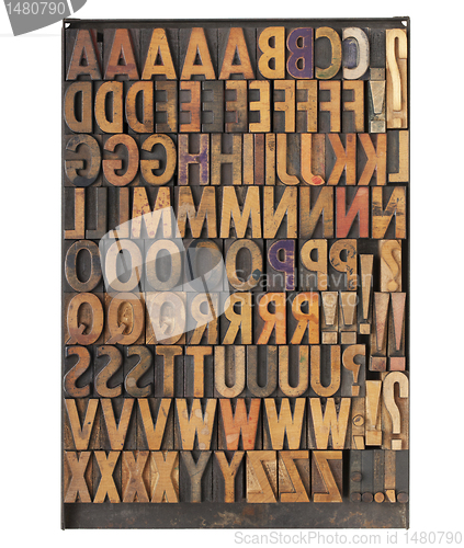 Image of vintage letterpress printing blocks