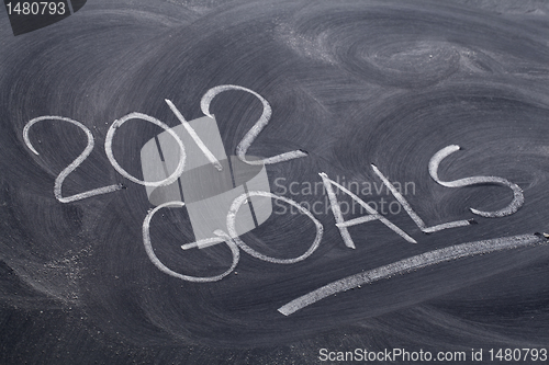 Image of 2012 goals on blackboard