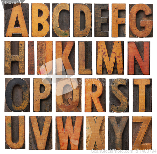 Image of vintage wooden alphabet set