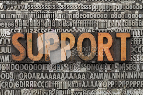 Image of support in letterpress type