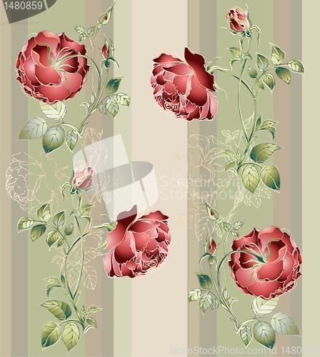 Image of Seamless background from a flowers ornament, fashionable modern wallpaper or textile.   