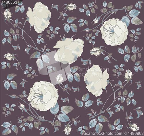 Image of Seamless background.Illustration rose.