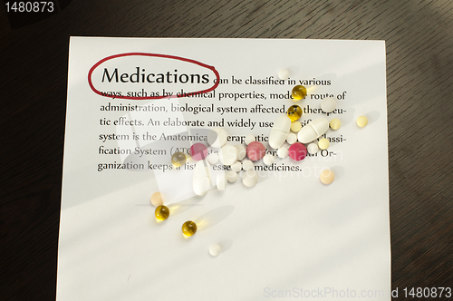 Image of Drugs on the score sheet with text