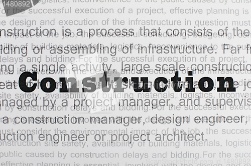 Image of Construction conception text