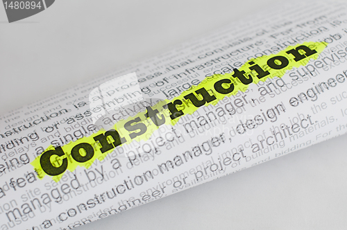 Image of Construction conception text