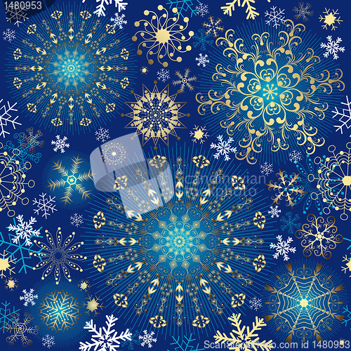 Image of Christmas blue seamless pattern