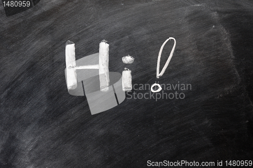 Image of Hi written on blackboard