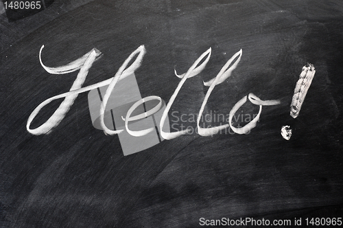 Image of Hello written on blackboard