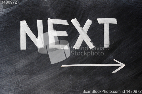 Image of Next written on blackboard