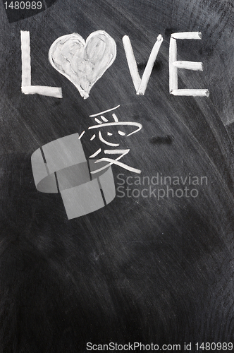 Image of Love written on blackboard