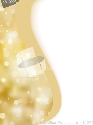 Image of Gold Christmas background with snowflakes. EPS 8