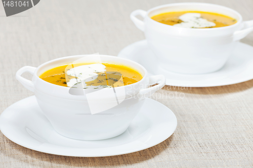 Image of Fresh pumpkin soup