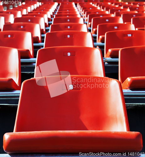 Image of Red stadium seats