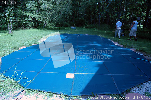 Image of pool cover installation