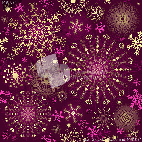 Image of Christmas purple seamless pattern