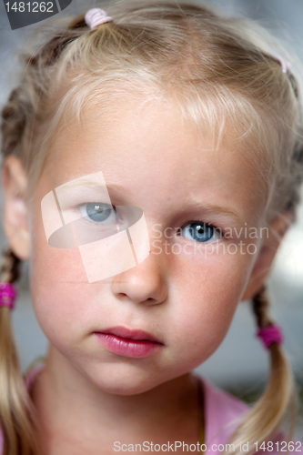 Image of portrait of serious little girl