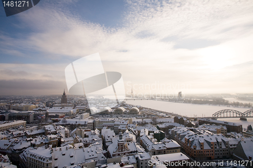 Image of top view of winter Riga