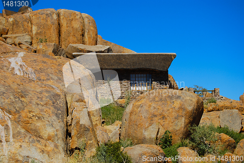 Image of House in the desert. Human estate