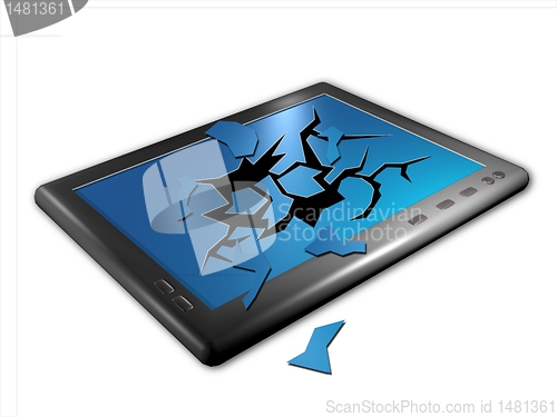 Image of broken tablet pc illustration