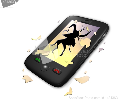 Image of broken smartphone illustration