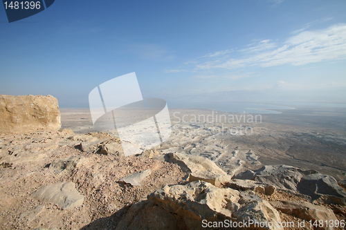 Image of View on dead sea from Masada Israel