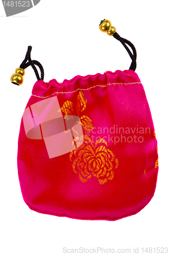 Image of Silky jewelry gift pouch isolated on background.