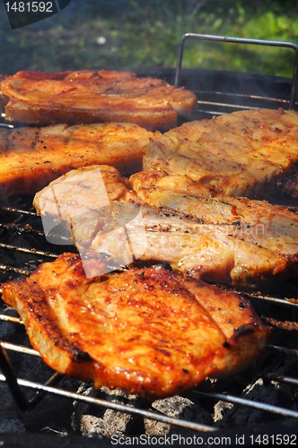 Image of meat on the barbecue