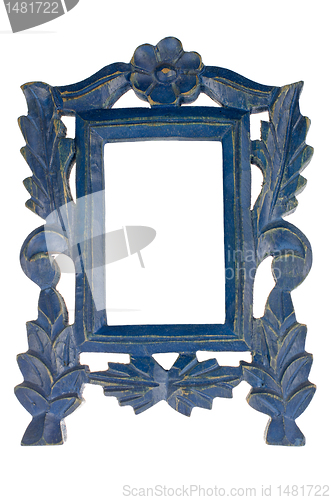 Image of Empty Blue Picture Frame 