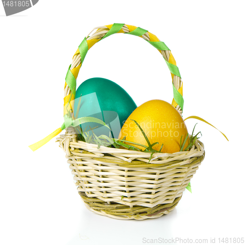 Image of basket with easter eggs