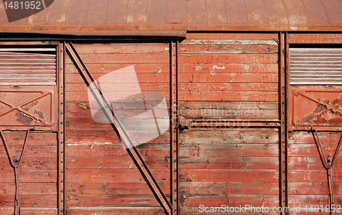 Image of Wooden covered goods wagon