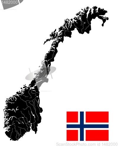 Image of Very detailed Norway map