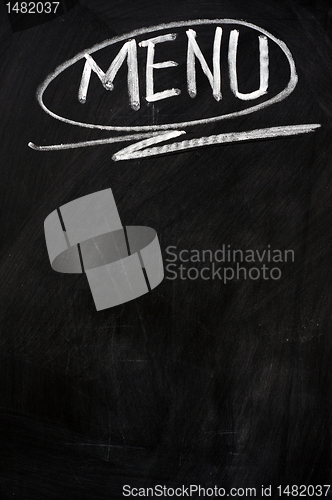 Image of Menu written on blackboard